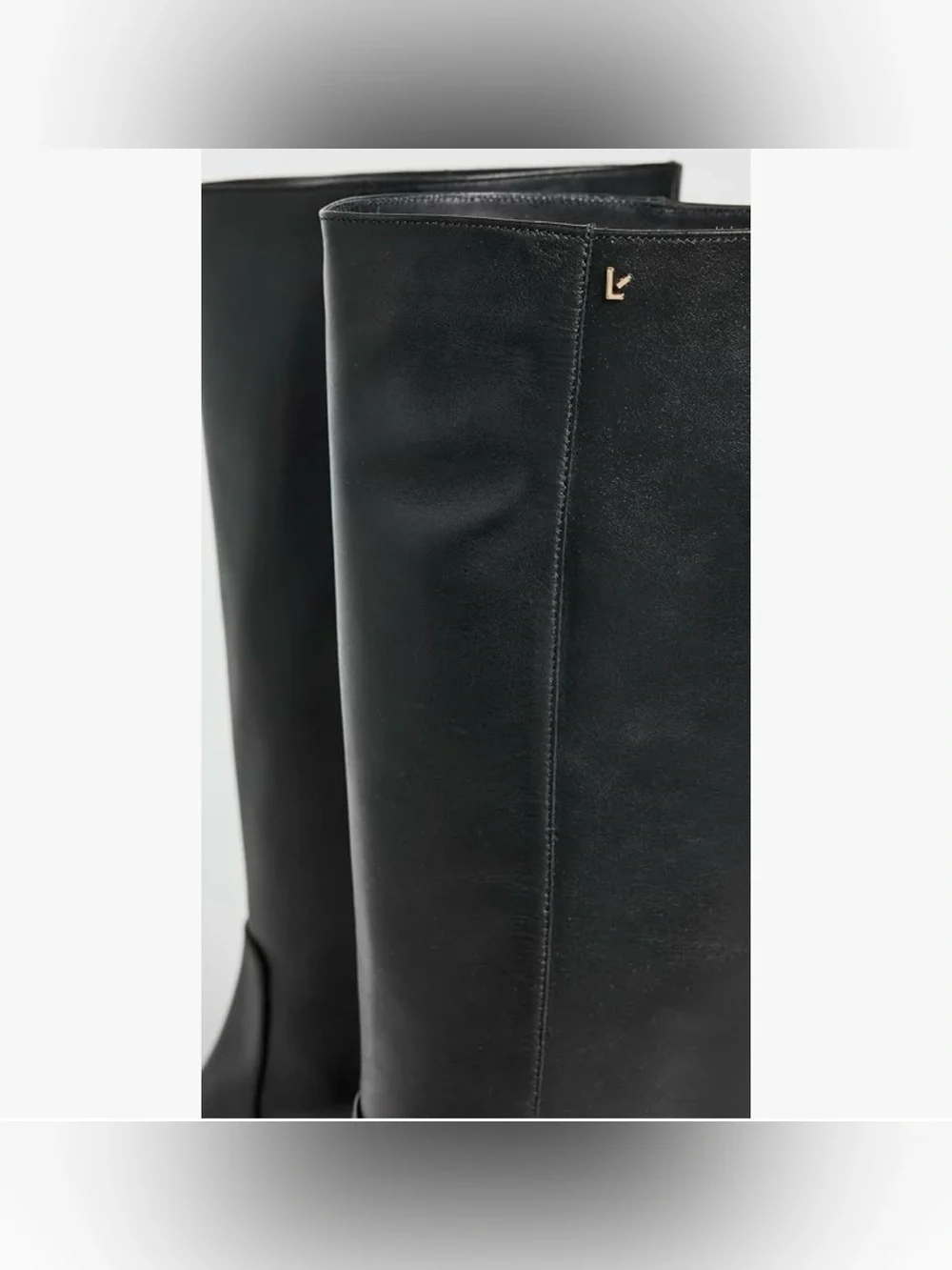 Larroude Women’s Anne Black Knee Length Leather Boots Size 11 NWT